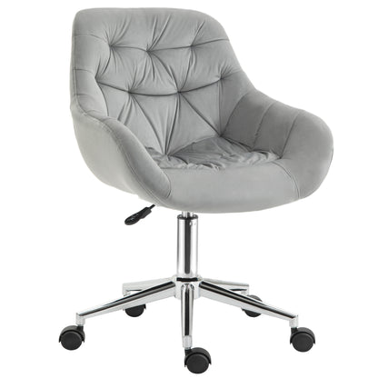 Office Chair Executive Swivel Computer Chair Seat Height Adjustment for Younger Users and Small Ones to Learn and Play Polyester Foam Metal Nylon Gray 59 x 58 x 80-90 cm