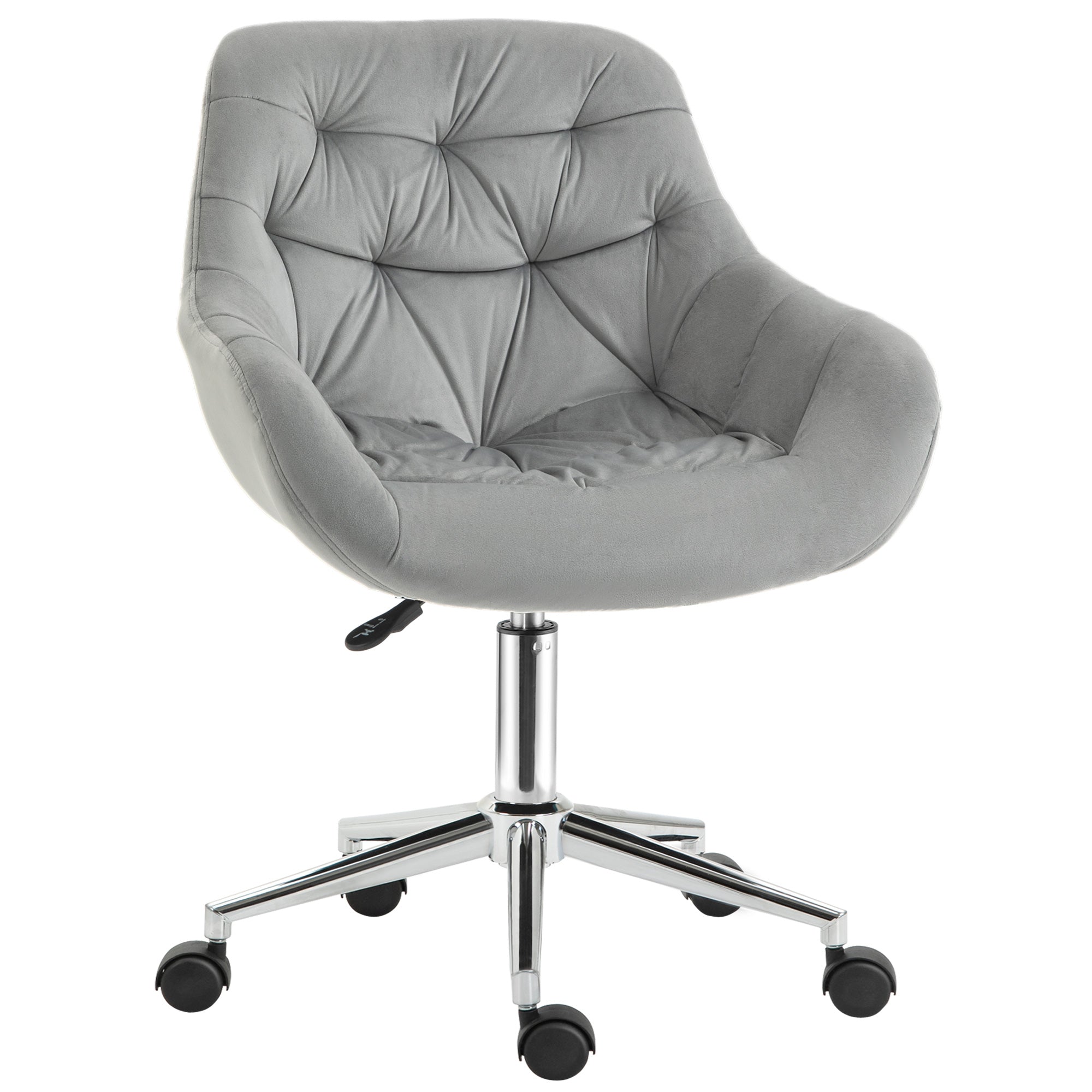 Office Chair Executive Swivel Computer Chair Seat Height Adjustment for Younger Users and Small Ones to Learn and Play Polyester Foam Metal Nylon Gray 59 x 58 x 80-90 cm