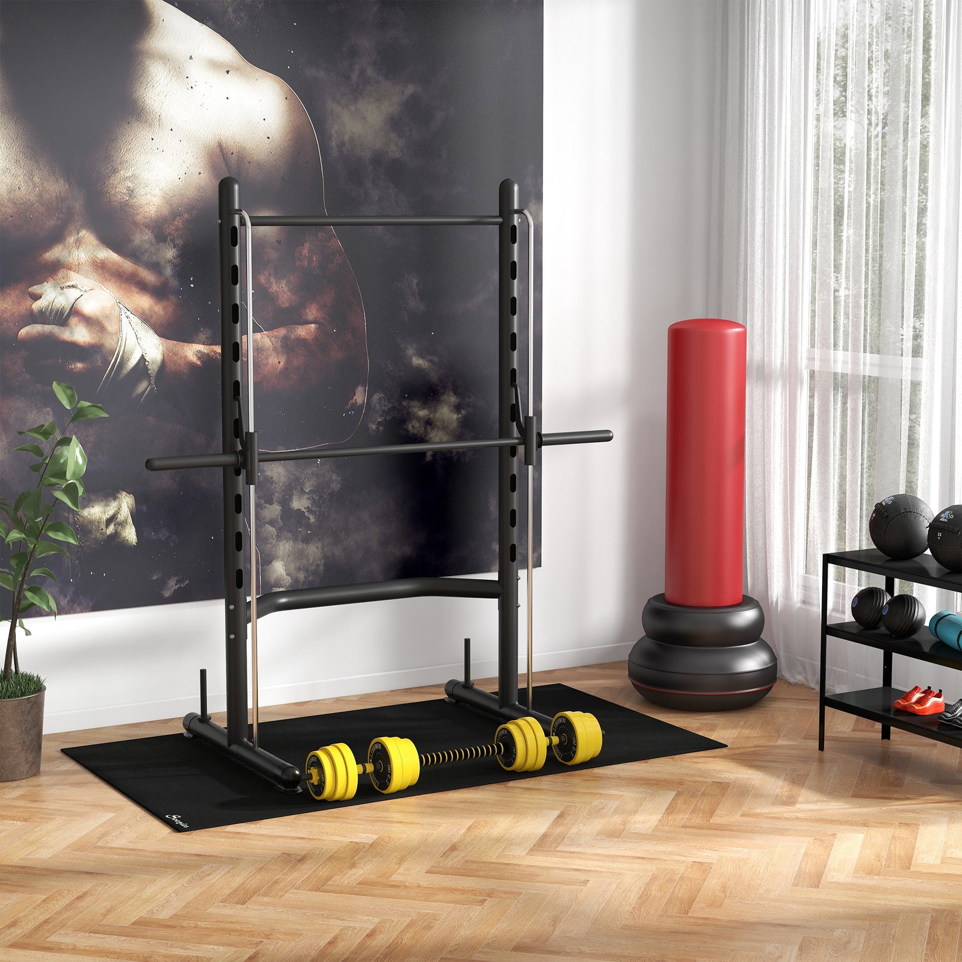 55 lbs Dumbbell & Barbell, Adjustable ergonomic 3-in-1 Dumbbell Set, 12 × Plates, 2 × Short Rods, 1 × Long Rod, Yellow+Black
