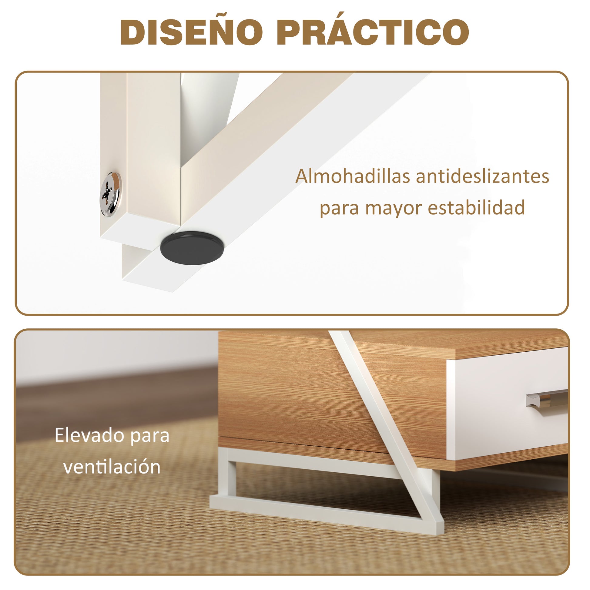 Set of 2 Side Tables for Living Room Z-Shaped End Tables with Drawer and Compartment Side Table for Living Room Bedroom 40x35x50 cm Natural Wood
