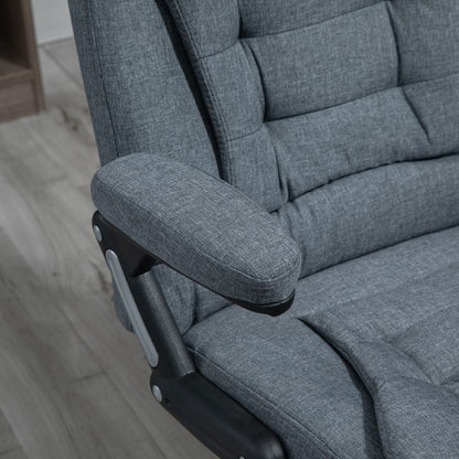 Ergonomic Reclining Office Chair Computer Chair Swivel Adjustable Height Padded Armrest Gray