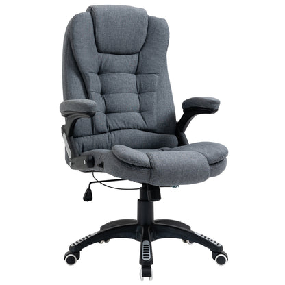 Ergonomic Reclining Office Chair Computer Chair Swivel Adjustable Height Padded Armrest Gray