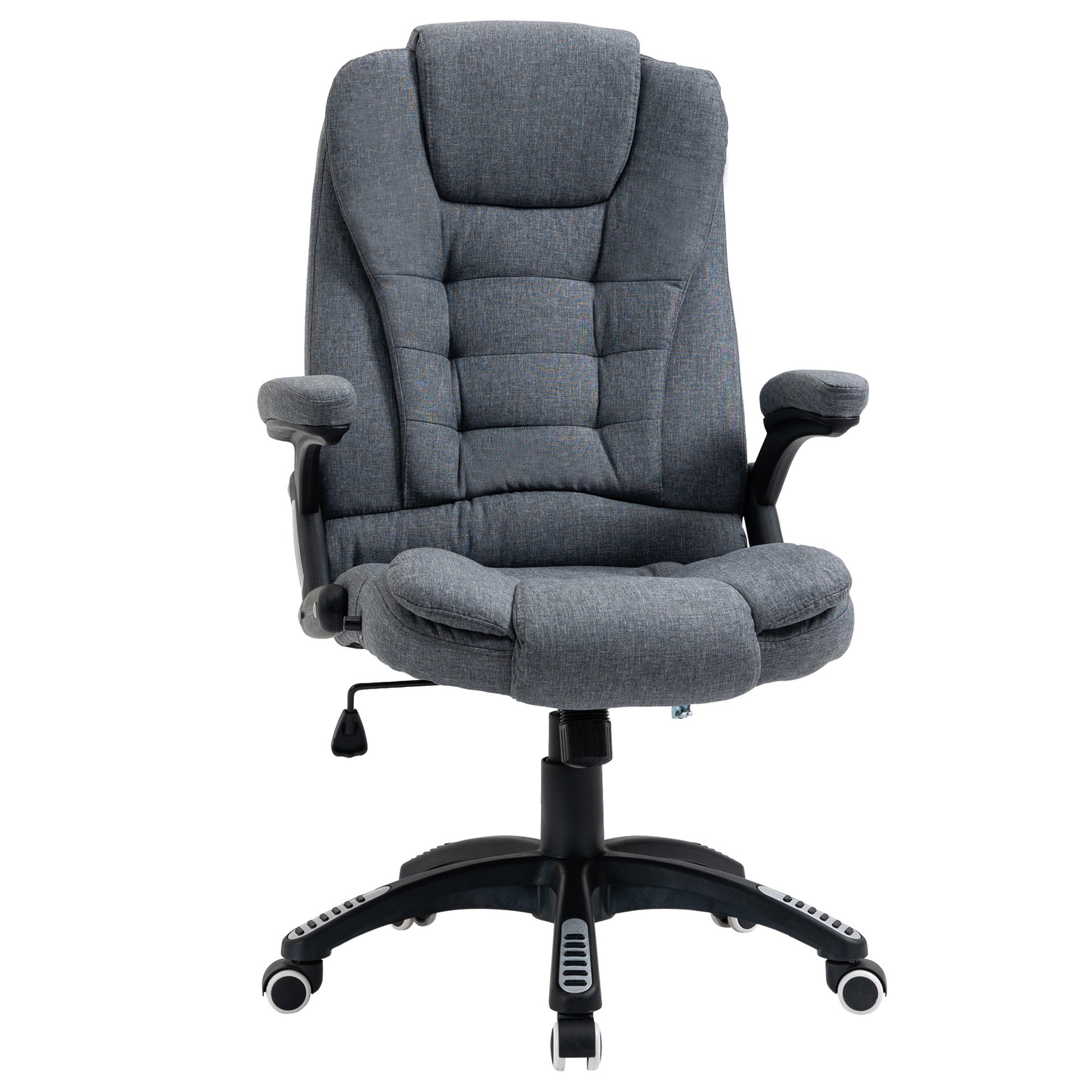 Ergonomic Reclining Office Chair Computer Chair Swivel Adjustable Height Padded Armrest Gray