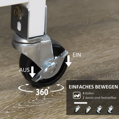 Kitchen Trolley Serving Trolley with 3 Drawers, Kitchen Cart with 3 Levels, Storage Trolley with Worktop, for Kitchen, White, 67 x 37 x 85 cm