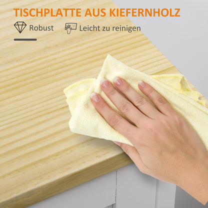 Kitchen Trolley Serving Trolley with 3 Drawers, Kitchen Cart with 3 Levels, Storage Trolley with Worktop, for Kitchen, White, 67 x 37 x 85 cm