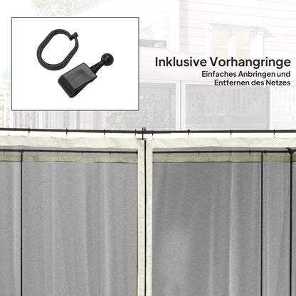 Mosquito Net for 3x3 Pavilion 4 Side Panels Fly Net with Hooks Zipper Mosquito Net Insect Protection Fly Screen Nylon Mesh Black