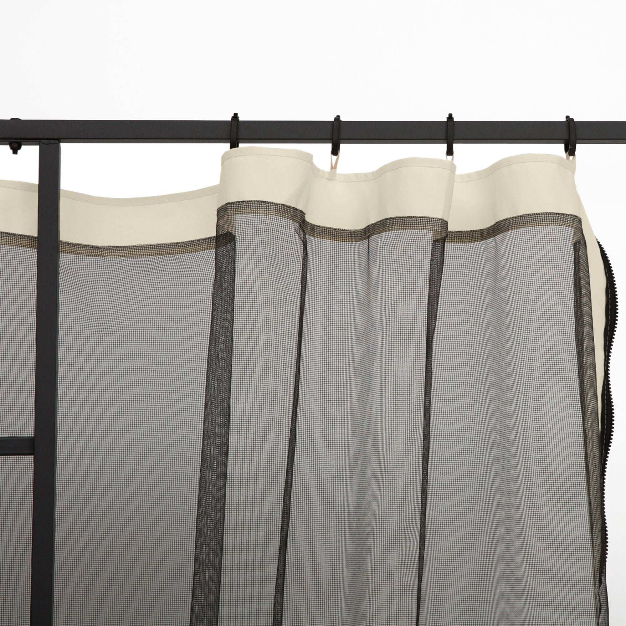 Mosquito Net for 3x3 Pavilion 4 Side Panels Fly Net with Hooks Zipper Mosquito Net Insect Protection Fly Screen Nylon Mesh Black