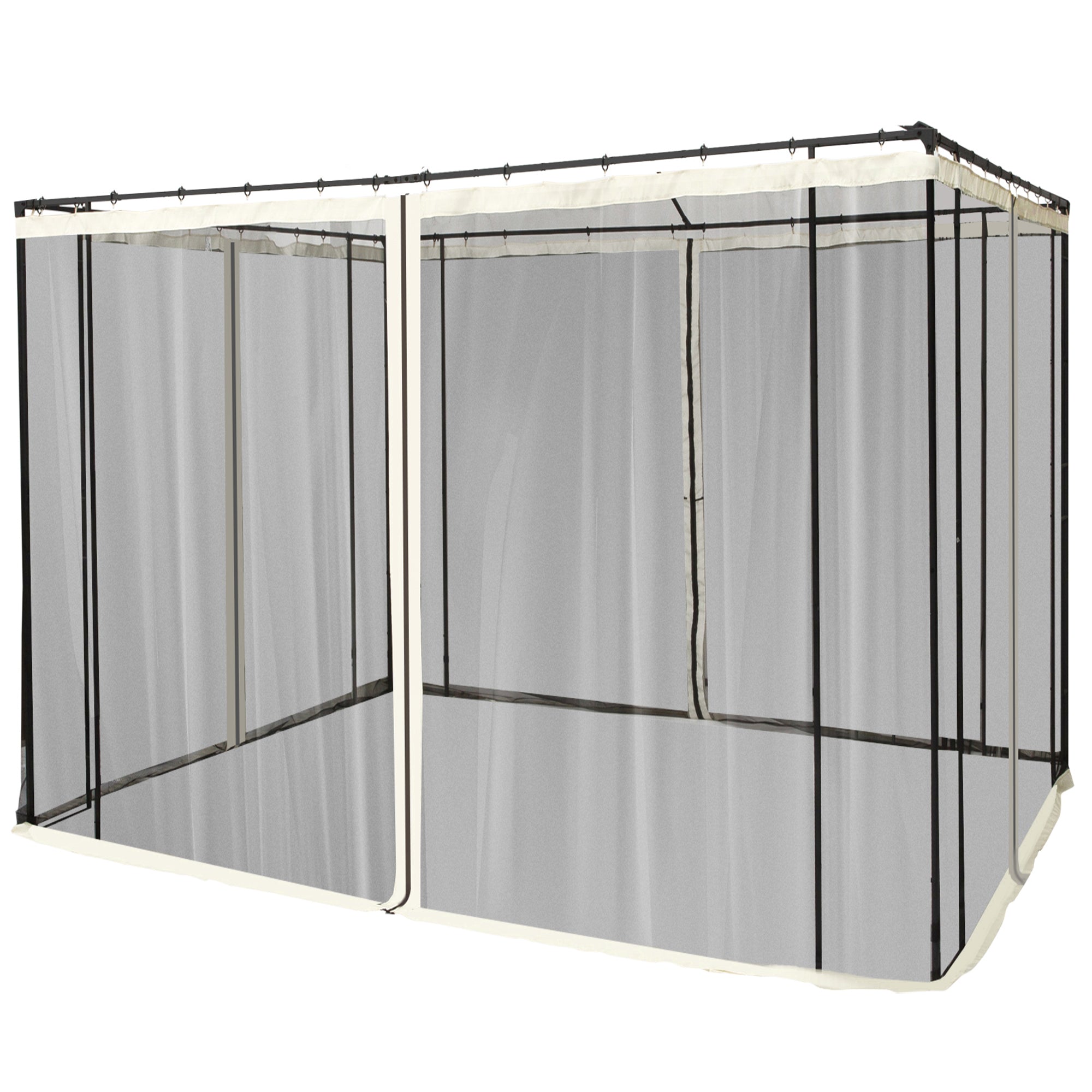 Mosquito Net for 3x3 Pavilion 4 Side Panels Fly Net with Hooks Zipper Mosquito Net Insect Protection Fly Screen Nylon Mesh Black