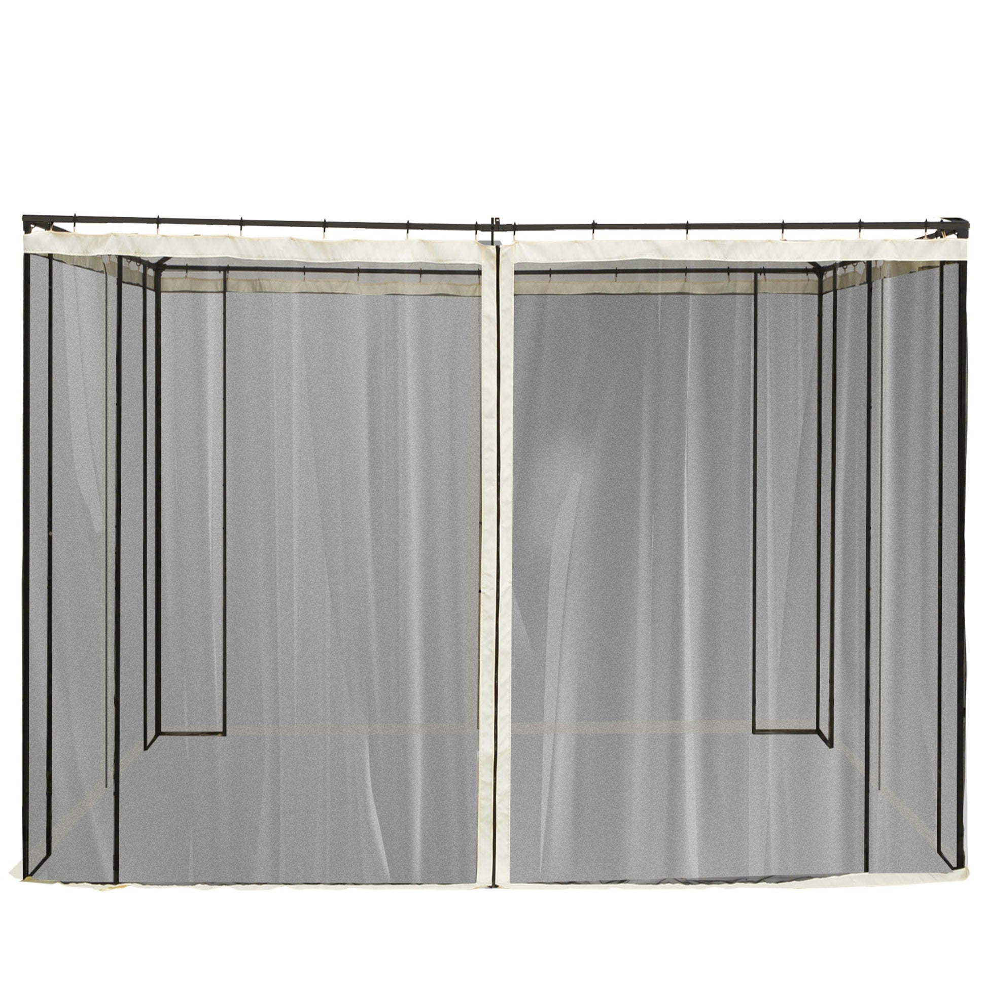 Mosquito Net for 3x3 Pavilion 4 Side Panels Fly Net with Hooks Zipper Mosquito Net Insect Protection Fly Screen Nylon Mesh Black