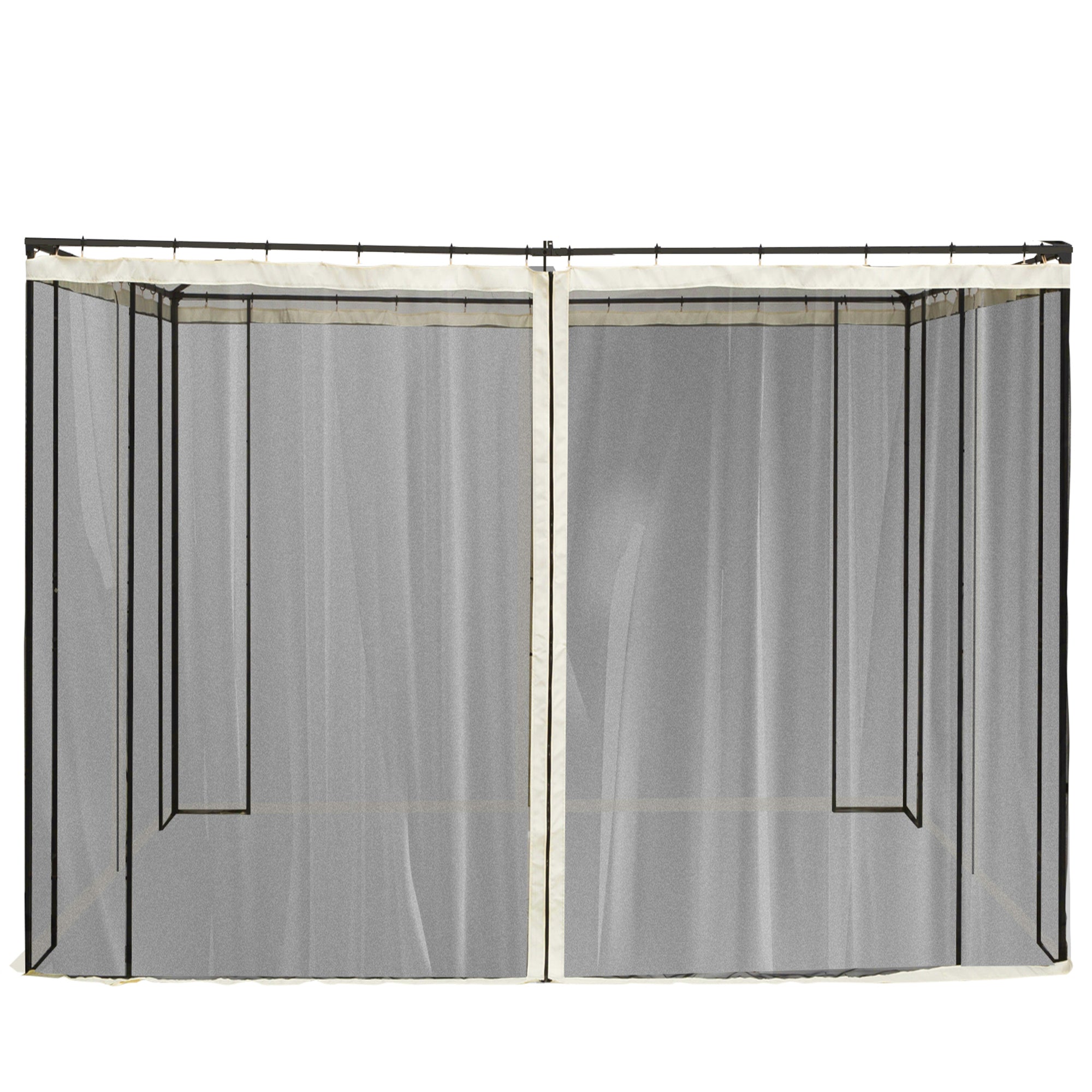 Mosquito Net for 3x3 Pavilion 4 Side Panels Fly Net with Hooks Zipper Mosquito Net Insect Protection Fly Screen Nylon Mesh Black