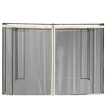 Mosquito Net for 3x3 Pavilion 4 Side Panels Fly Net with Hooks Zipper Mosquito Net Insect Protection Fly Screen Nylon Mesh Black