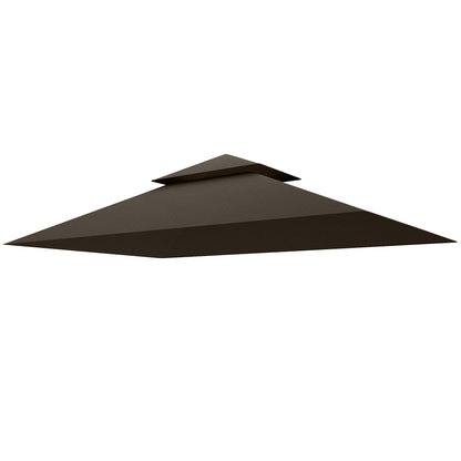 Replacement Canopy for BBQ Gazebo 1.5m x 2.4m Canopy Only, Double-tier Protective Cover, Water-Resistant Awning for Outdoor Use, Roof Suitable for Outdoor Grill Tent, Coffee