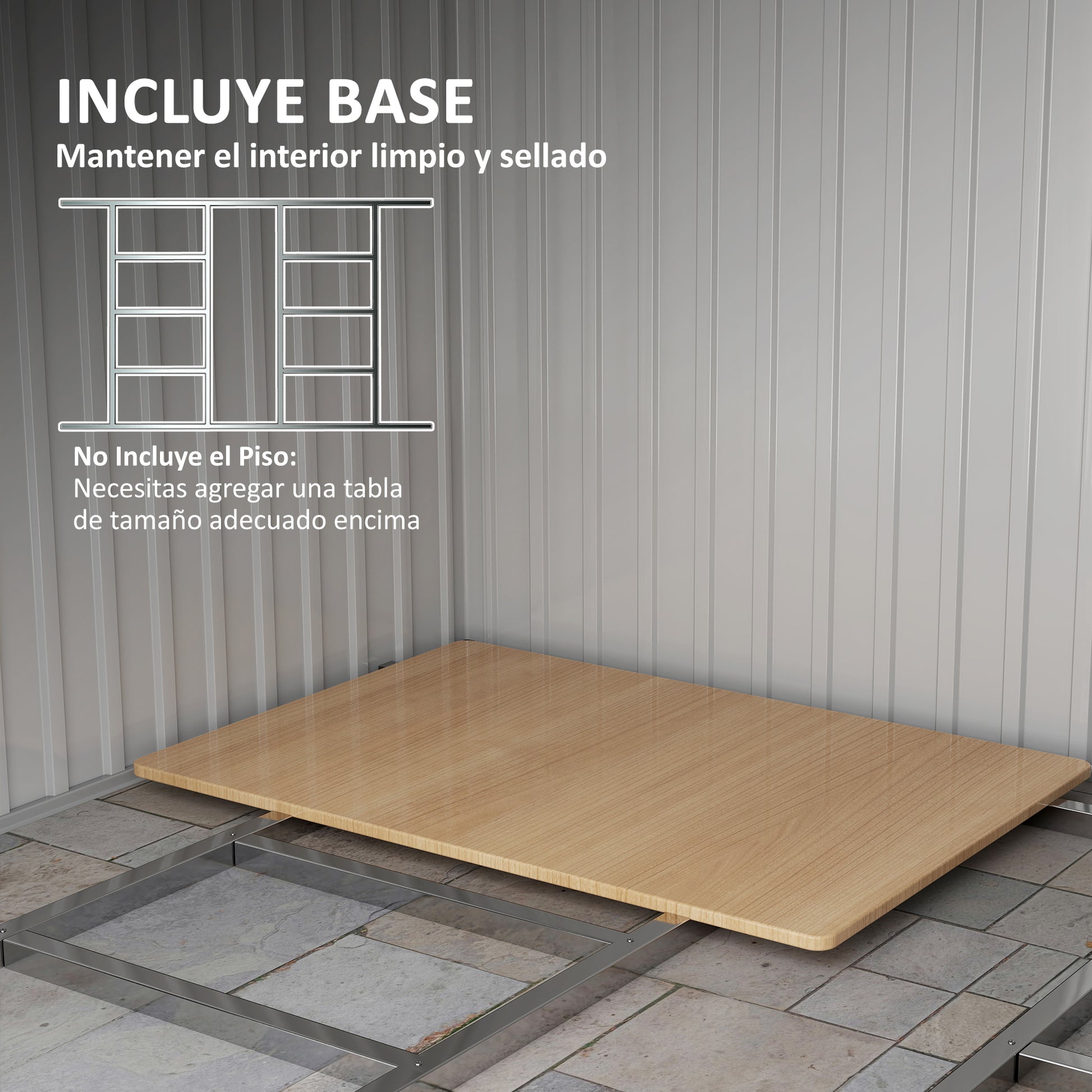 Garden Shed Exterior 258x206x178 cm 5.3m² Outdoor Garden Shed with Base Sliding Doors and Ventilations for Gardening Tool Storage Green