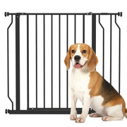 Expandable Dog Safety Gate 29.5-37.4 in for Doors and Stairs Pet Safety Gate with Extensions Pressure Mounting and Double Lock Black
