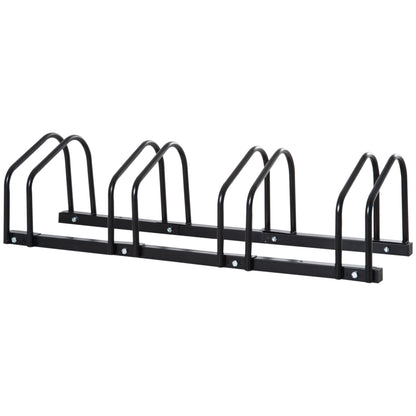 Bike Stand Bicycle Rack Multiple Stand Display Stand Bike Stand Weatherproof Durable Floor and Wall Mount Steel for 4 Bikes Black 110 x 33 x 27 cm