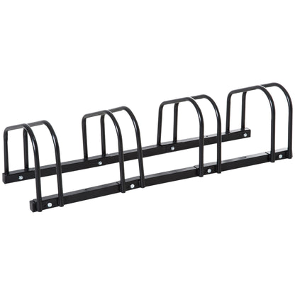 Bike Stand Bicycle Rack Multiple Stand Display Stand Bike Stand Weatherproof Durable Floor and Wall Mount Steel for 4 Bikes Black 110 x 33 x 27 cm