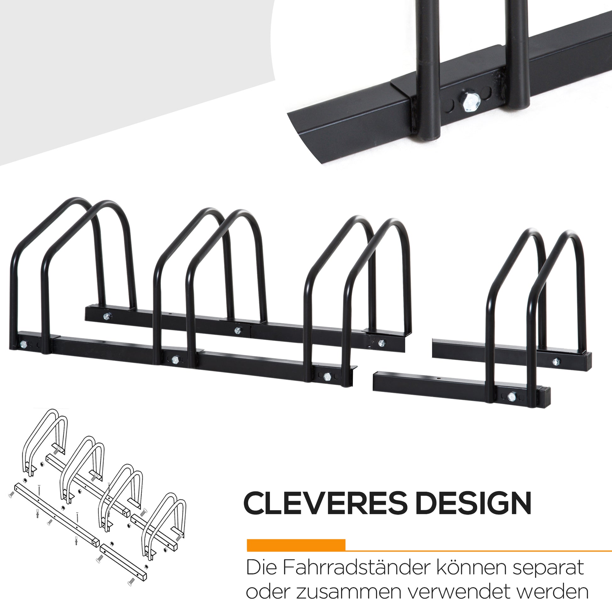 Bike Stand Bicycle Rack Multiple Stand Display Stand Bike Stand Weatherproof Durable Floor and Wall Mount Steel for 4 Bikes Black 110 x 33 x 27 cm