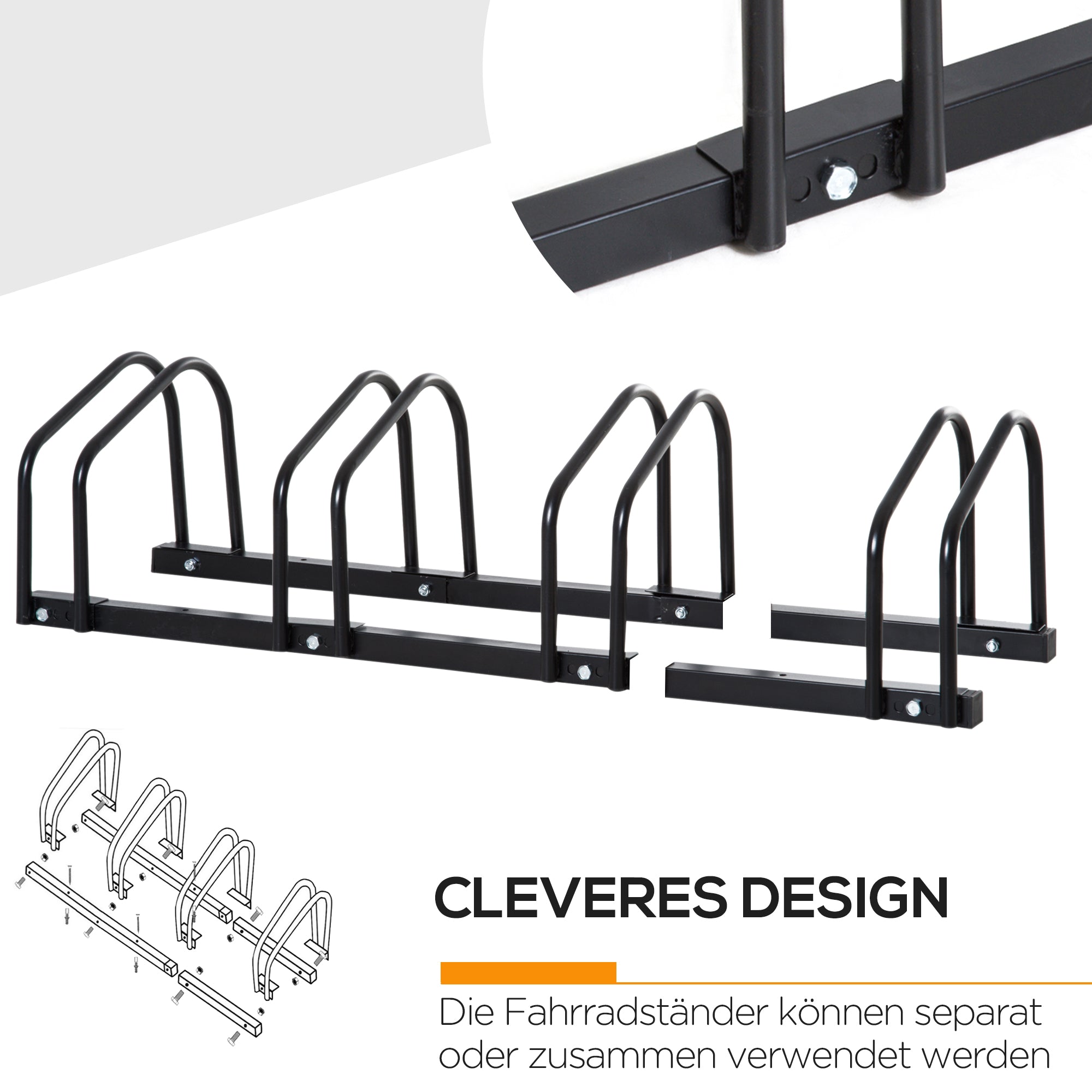 Bike Stand Bicycle Rack Multiple Stand Display Stand Bike Stand Weatherproof Durable Floor and Wall Mount Steel for 4 Bikes Black 110 x 33 x 27 cm