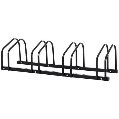 Bike Stand Bicycle Rack Multiple Stand Display Stand Bike Stand Weatherproof Durable Floor and Wall Mount Steel for 4 Bikes Black 110 x 33 x 27 cm