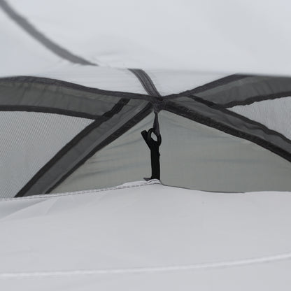 Camping Tent for 2-3 People Fiberglass Zippered Door Mesh Windows incl. Carrying Bag Dome Tent 190T Faux Leather 2000mm Fiberglass Grey