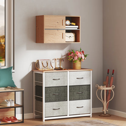 Bathroom Auxiliary Cabinet Wall Mounted Bathroom Cabinet with Open Compartments and 2 Doors Modern Bathroom Cabinet for Kitchen Entrance 31.5"L x 13.8"W x 22.6"H Natural