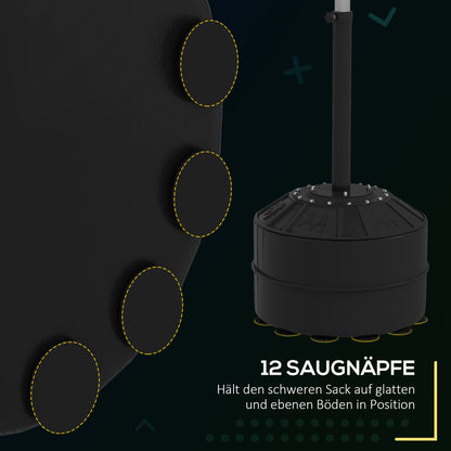 SPORTNOW Boxing Bag, Boxing Stand with Reflex Bar, Punching Ball, 1.6-2.05m Height Adjustable Standing Boxing Trainer, Standing Boxing Ball for Boxing, Faux Leather