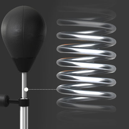 SPORTNOW Boxing Bag, Boxing Stand with Reflex Bar, Punching Ball, 1.6-2.05m Height Adjustable Standing Boxing Trainer, Standing Boxing Ball for Boxing, Faux Leather