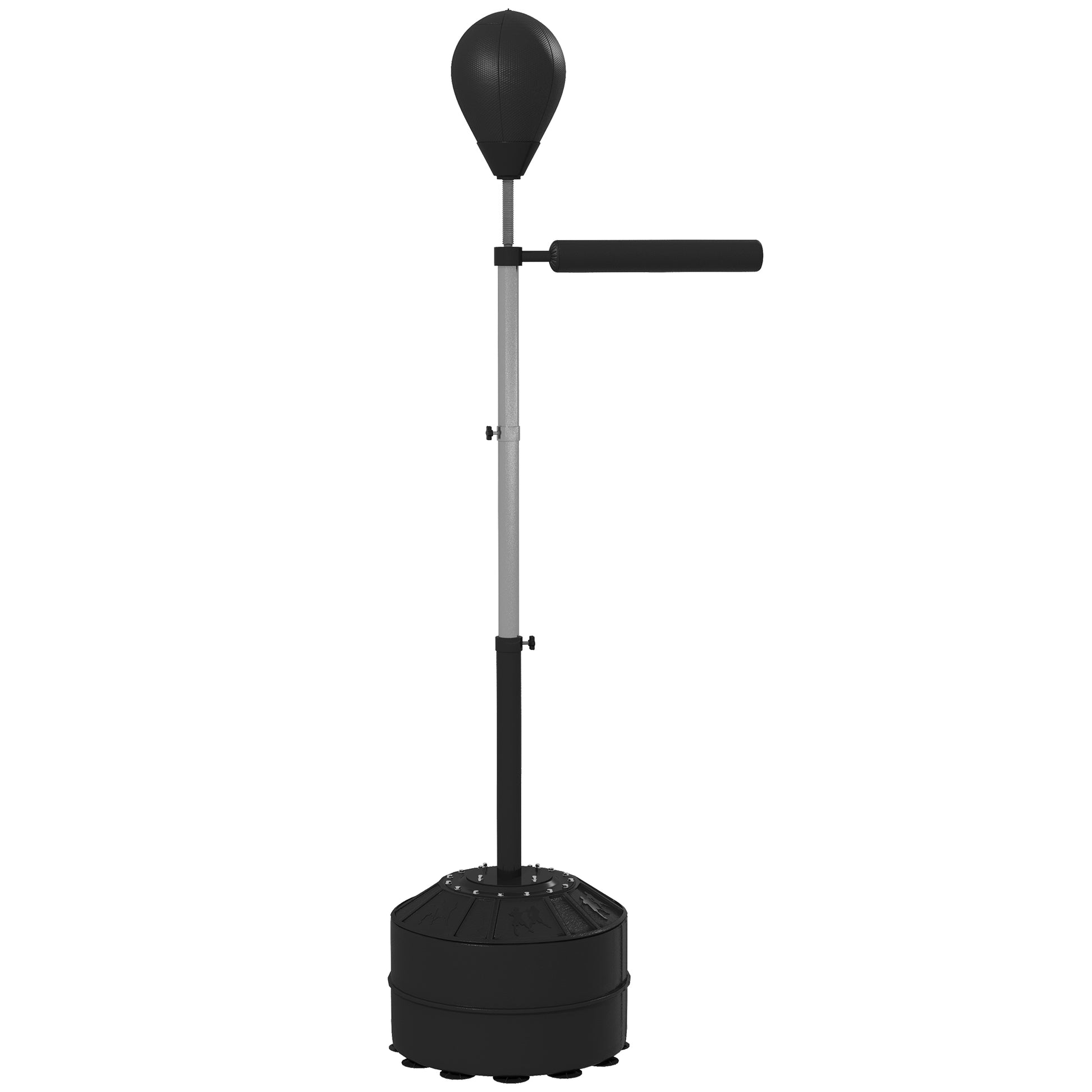 SPORTNOW Boxing Bag, Boxing Stand with Reflex Bar, Punching Ball, 1.6-2.05m Height Adjustable Standing Boxing Trainer, Standing Boxing Ball for Boxing, Faux Leather