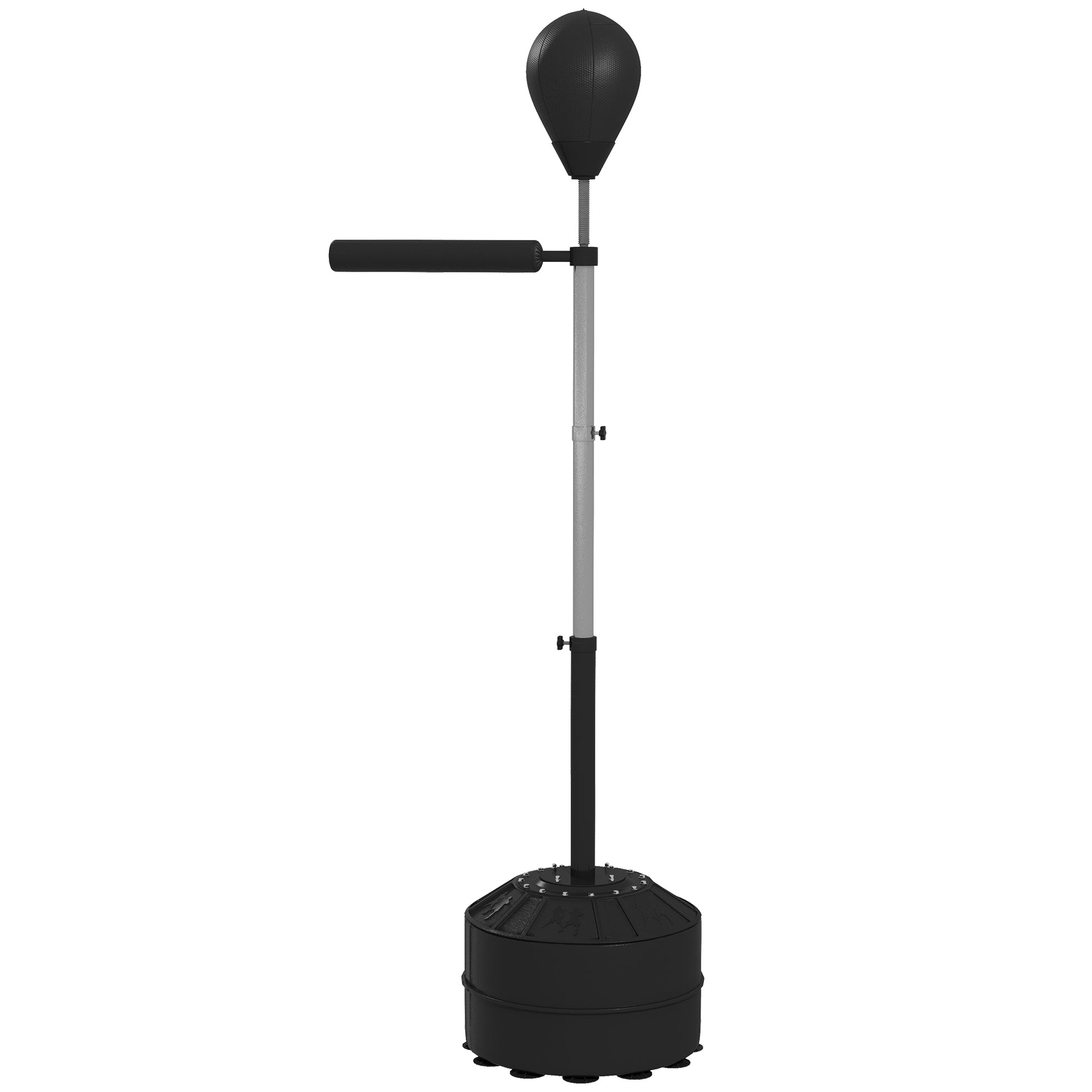 SPORTNOW Boxing Bag, Boxing Stand with Reflex Bar, Punching Ball, 1.6-2.05m Height Adjustable Standing Boxing Trainer, Standing Boxing Ball for Boxing, Faux Leather