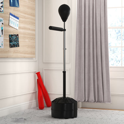 SPORTNOW Boxing Bag, Boxing Stand with Reflex Bar, Punching Ball, 1.6-2.05m Height Adjustable Standing Boxing Trainer, Standing Boxing Ball for Boxing, Faux Leather