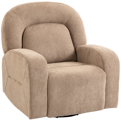 Cloud-Plush Recliner Chair — 360° Swivel, Rock & 135° Recline, Wide Seat, Khaki