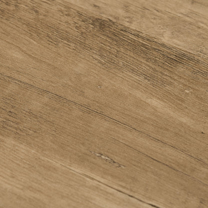 Double Desk with Shelves and Monitor Shelf in Industrial Style, Desk with Space-Saving Bookshelf for Office and Study in Metal and MDF, 200x53x100cm, Brown