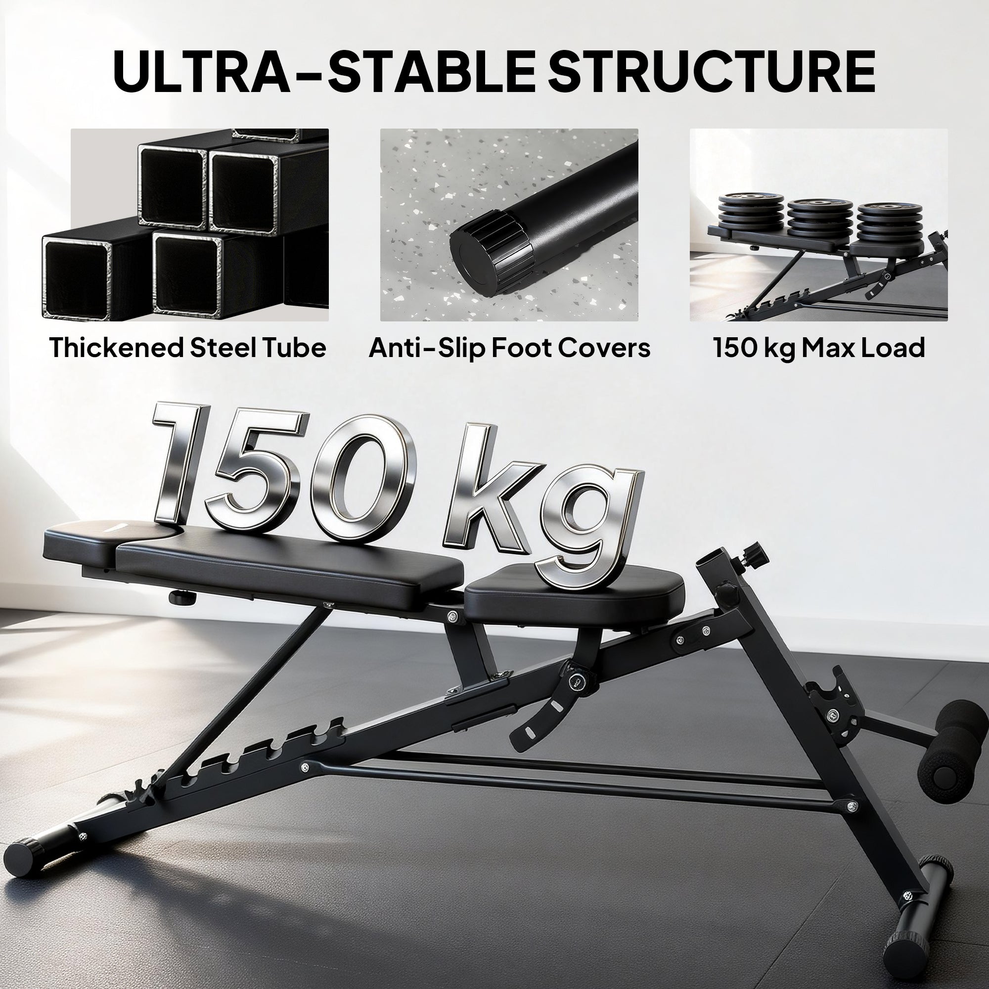 SPORTNOW 4-in-1 Adjustable Dumbbell Bench with Leg Extension & Preacher Curl Pad, 6-Position Backrest, Adjustable Seat & Pads, Multi-Function Incline Bench, 330 lb Capacity — Home Gym Back Trainer