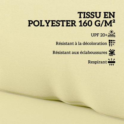 Outdoor Pallet Cushions for 2 Seats, Washable Euro Pallet Seat Cushions, 2 Pieces 120 x 80 cm and 120 x 45 cm, UPF20+, 20 cm Thick, Beige