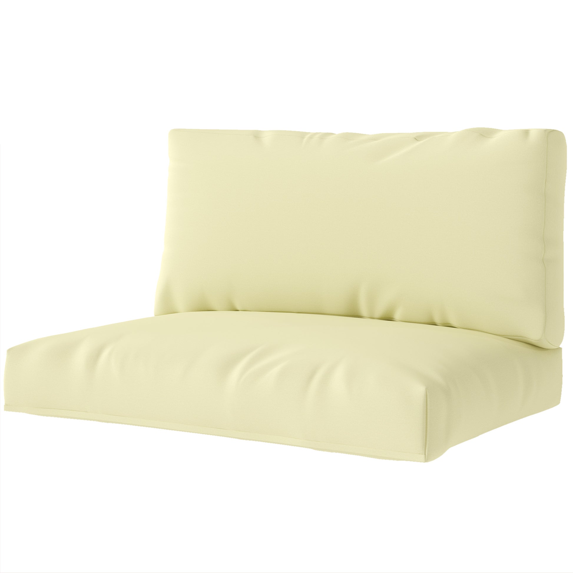 Outdoor Pallet Cushions for 2 Seats, Washable Euro Pallet Seat Cushions, 2 Pieces 120 x 80 cm and 120 x 45 cm, UPF20+, 20 cm Thick, Beige