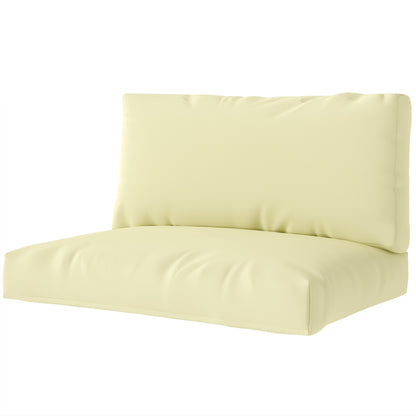 Outdoor Pallet Cushions for 2 Seats, Washable Euro Pallet Seat Cushions, 2 Pieces 120 x 80 cm and 120 x 45 cm, UPF20+, 20 cm Thick, Beige