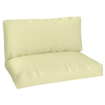 Outdoor Pallet Cushions for 2 Seats, Washable Euro Pallet Seat Cushions, 2 Pieces 120 x 80 cm and 120 x 45 cm, UPF20+, 20 cm Thick, Beige