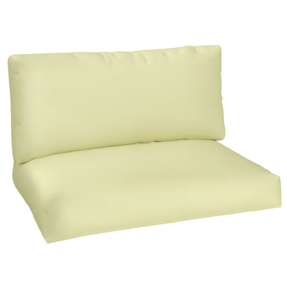 Outdoor Pallet Cushions for 2 Seats, Washable Euro Pallet Seat Cushions, 2 Pieces 120 x 80 cm and 120 x 45 cm, UPF20+, 20 cm Thick, Beige