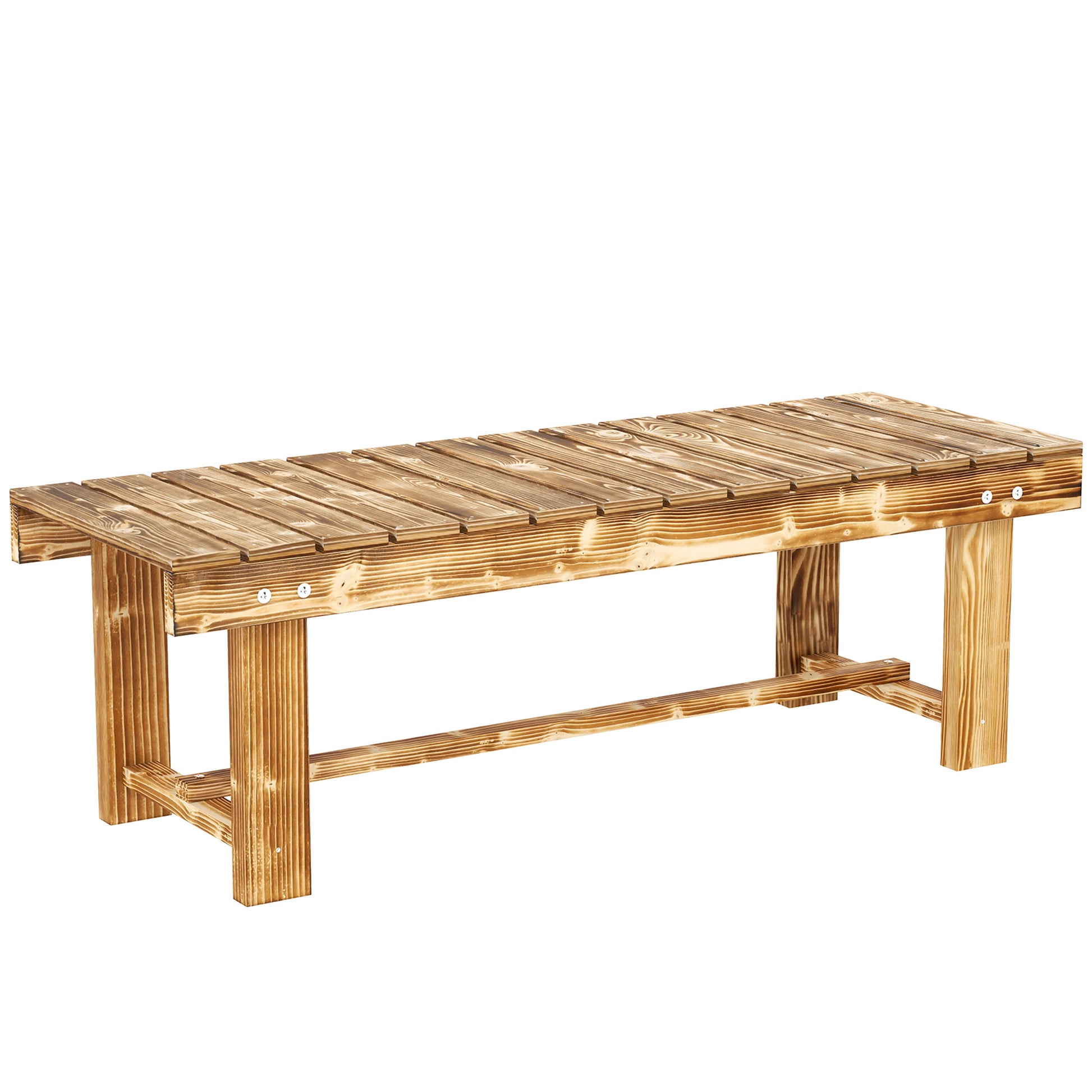 Garden Bench, 2-Seater Wood Bench, Seat Bench, Garden Furniture, Rustic Bench, Solid Wood, Dark Brown, 110 x 38 x 35 cm