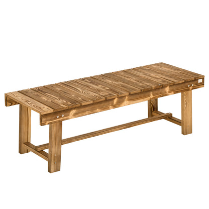 Garden Bench, 2-Seater Wood Bench, Seat Bench, Garden Furniture, Rustic Bench, Solid Wood, Dark Brown, 110 x 38 x 35 cm