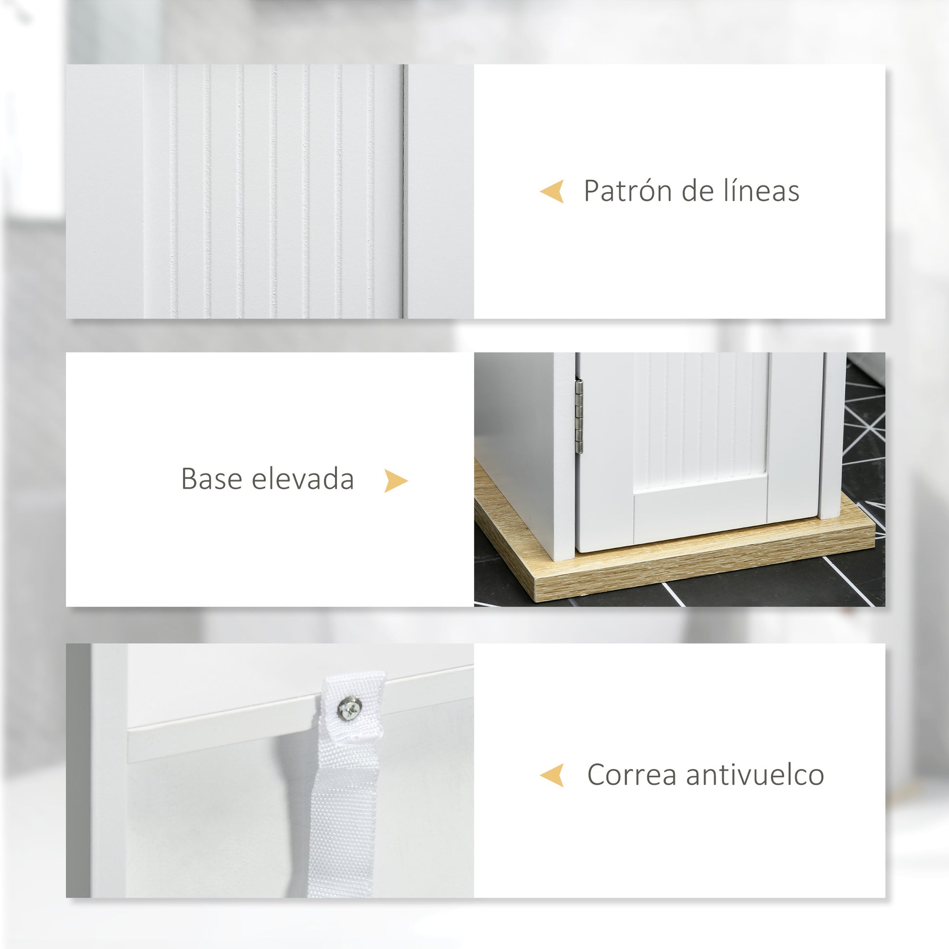 Bathroom Column Bathroom Cabinet with Open Compartment Door 2 Adjustable Shelves and Roll Holder Modern Style 20x20x80 cm White