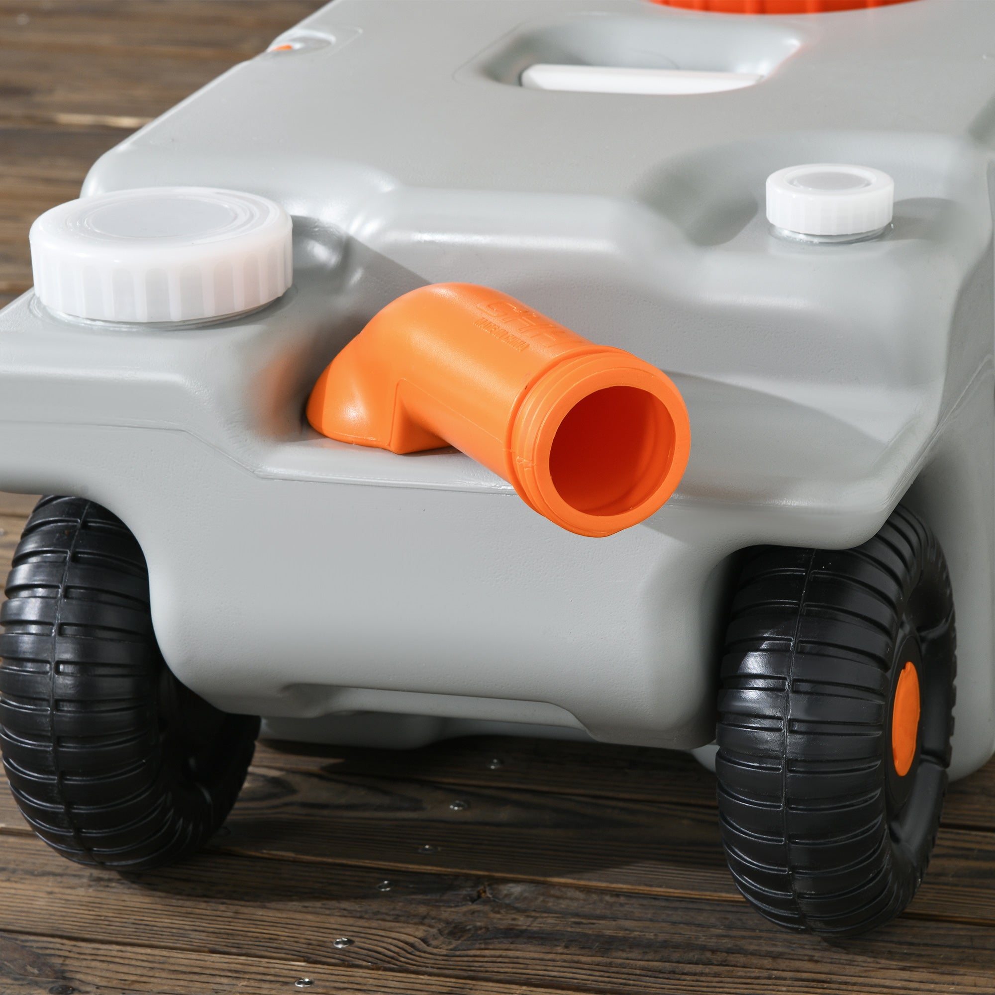 75-liter Portable Water Tank with Level Indicator, 3 Wheels, and Handle for Camping