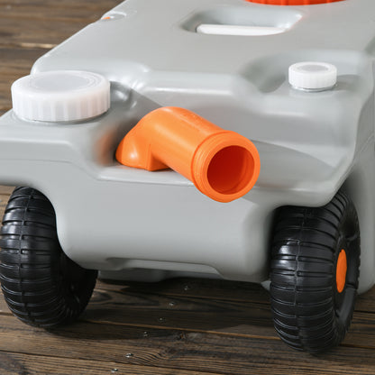 75-liter Portable Water Tank with Level Indicator, 3 Wheels, and Handle for Camping