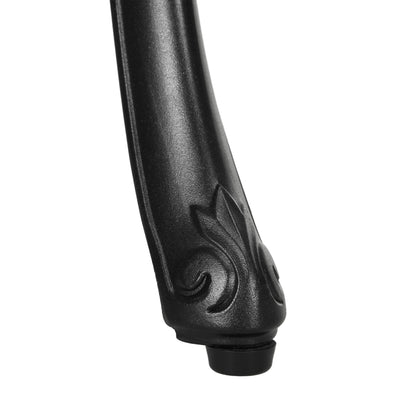 2-Seater Garden Set with 2 Chairs + Round Table in Retro Charm Style with Aluminum Cast, Black