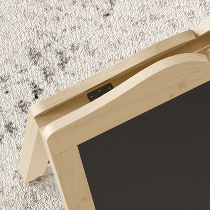 Chalkboard Easel with Wooden Frame Double-Sided Magnetic Foldable Chalkboard with 8 Liquid Chalks and 6 Double-Sided Boards 51x42x101 cm Natural