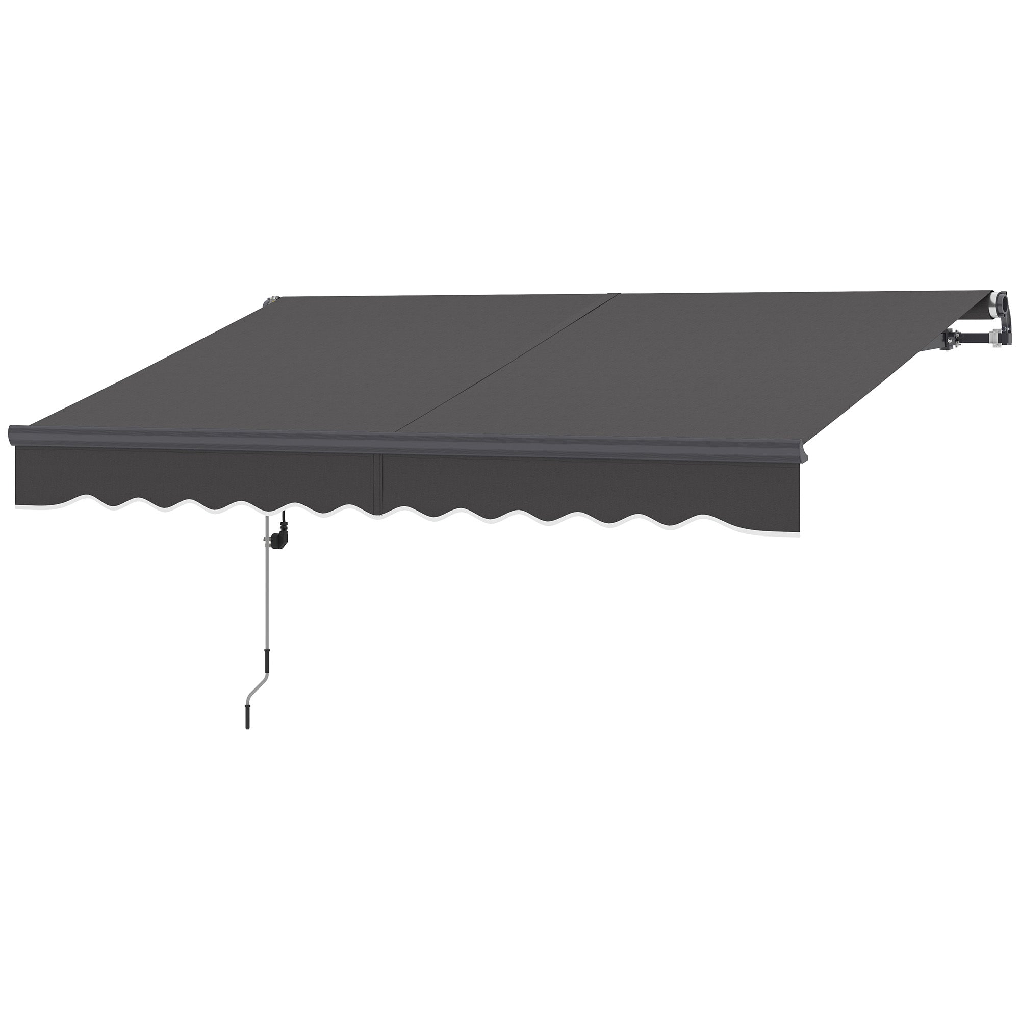 Retractable Arm Awning with Electric Crank Height Adjustable Awning Sun Protection UV 30+ Balcony Awning incl. Wall Mount Sun Awning 300cm wide for Terrace Balcony Dark Grey