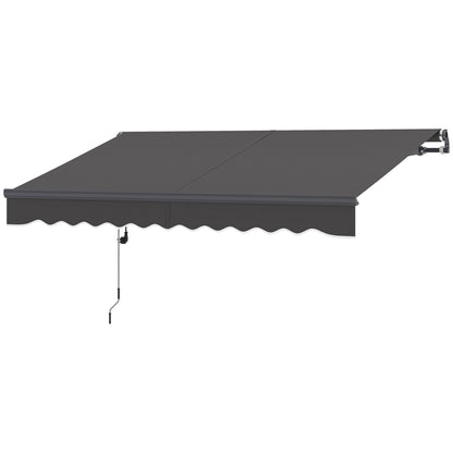 Retractable Arm Awning with Electric Crank Height Adjustable Awning Sun Protection UV 30+ Balcony Awning incl. Wall Mount Sun Awning 300cm wide for Terrace Balcony Dark Grey
