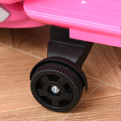 Electric Vespa Motorcycle for Kids 18-36 Months 6V Battery-Powered Bike with Headlight Horn and 4 Wheels Children's Motorcycle with License 66.5x38x52 cm Pink