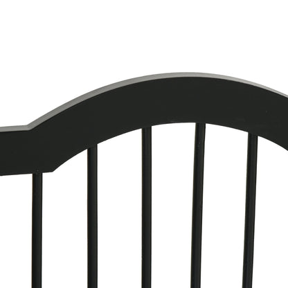 Dog Barrier Gate 3-Panel, 154.5 x 61 cm Foldable Dog Gate with Door, Door Guard Gate with 2 Support Feet, Freestanding Stair Gate for Kitchen, Hallway, Black