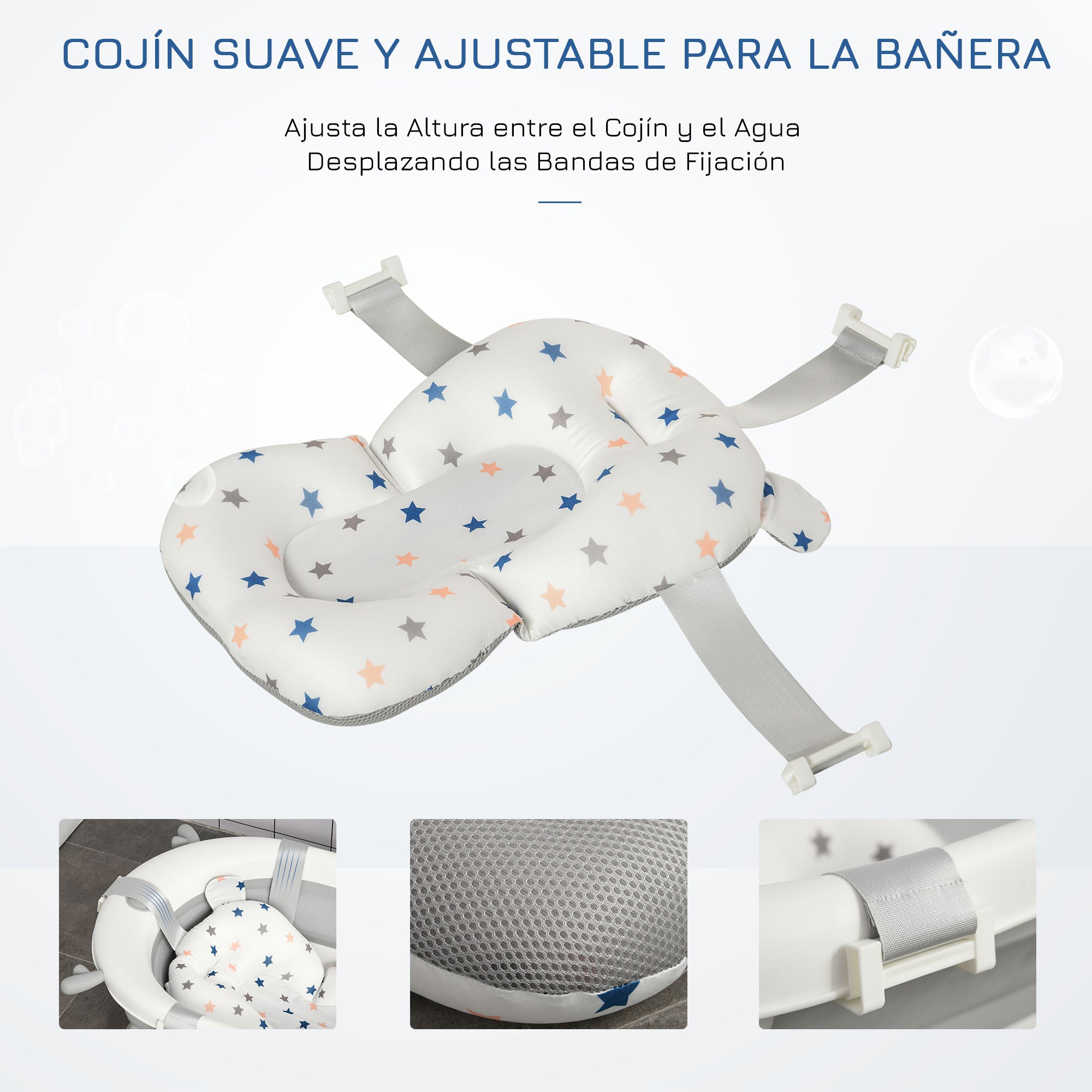 Foldable Baby Bathtub Baby Bath 0-3 Years 81.5x50.5x23.5 cm with Thermosensitive Plug, Cushion, and Non-Slip Pads Gray